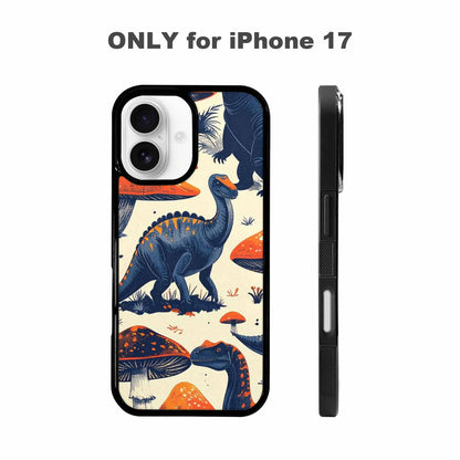 iPhone 17 Case — Vintage Dinosaurs Mushroom Retro Vintage, Custom Made Phone Cover