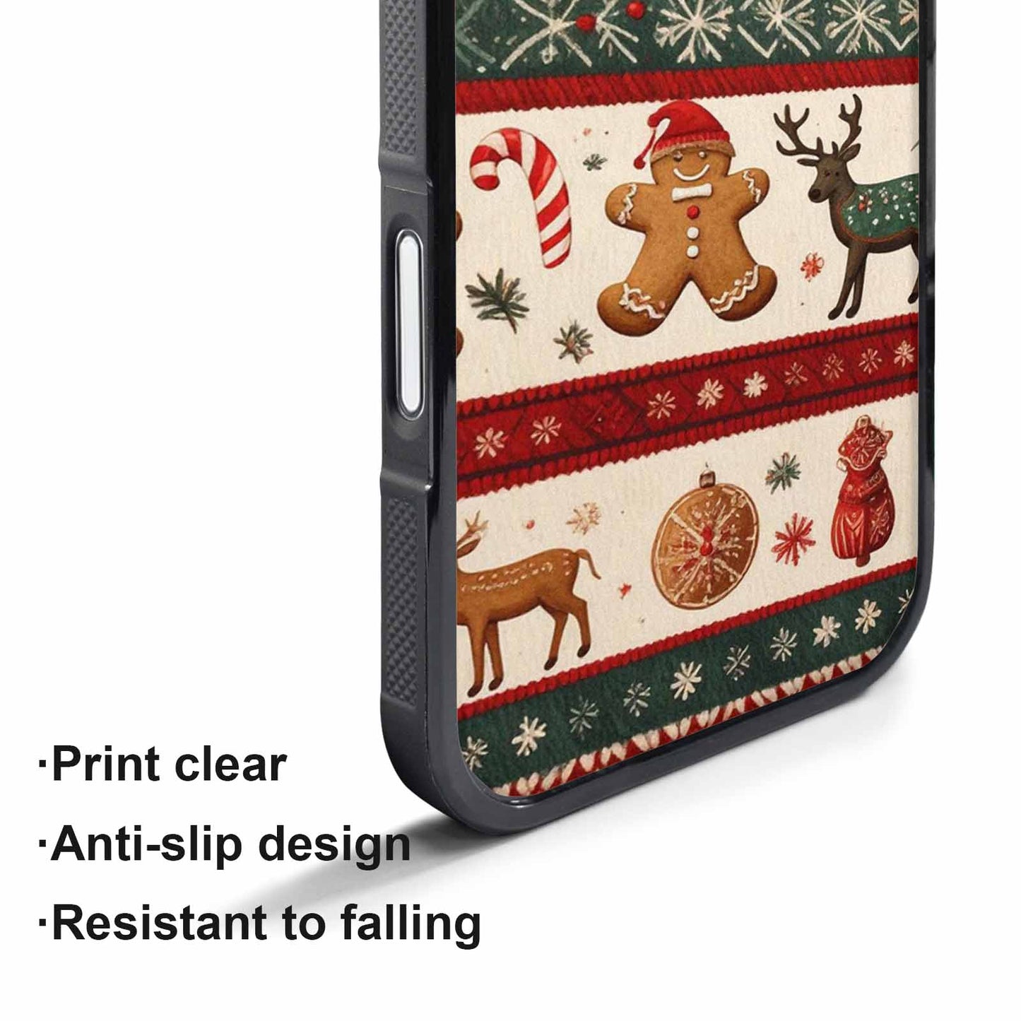 iPhone 17 Pro Case — Small Christmas Holly Snowflake Candy Original, Custom Phone Case