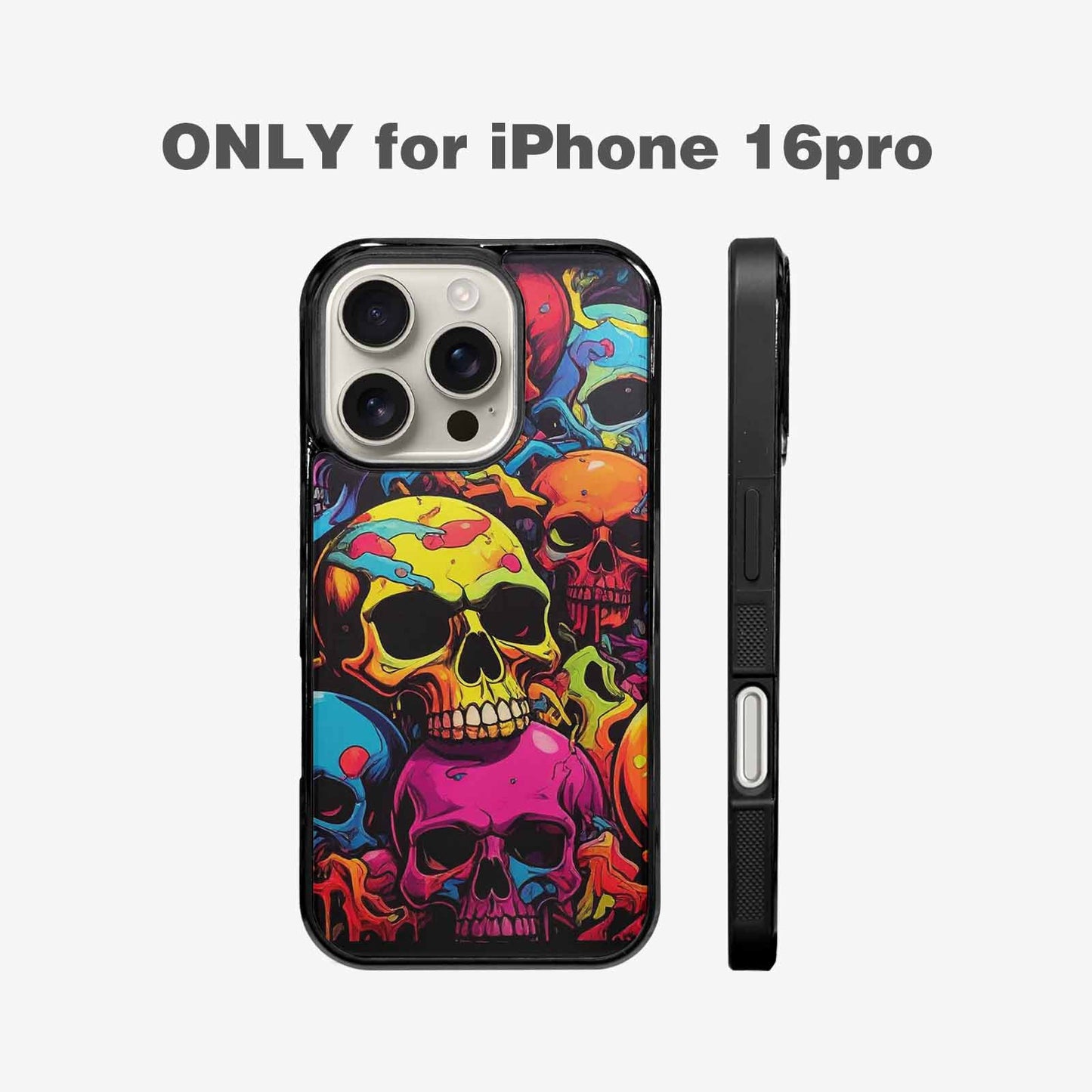 iPhone 16 Pro Case — 1000s Of Skulls Digital Camo Drip, Original Design Phone Case