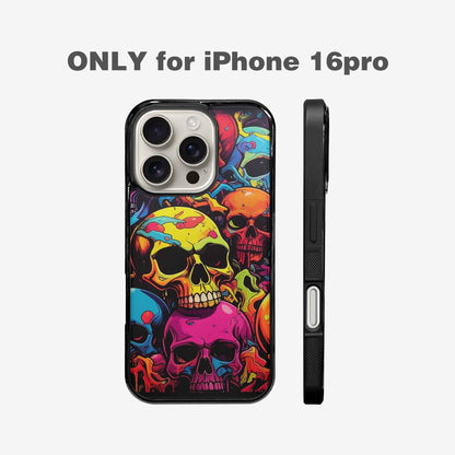 iPhone 16 Pro Case — 1000s Of Skulls Digital Camo Drip, Original Design Phone Case
