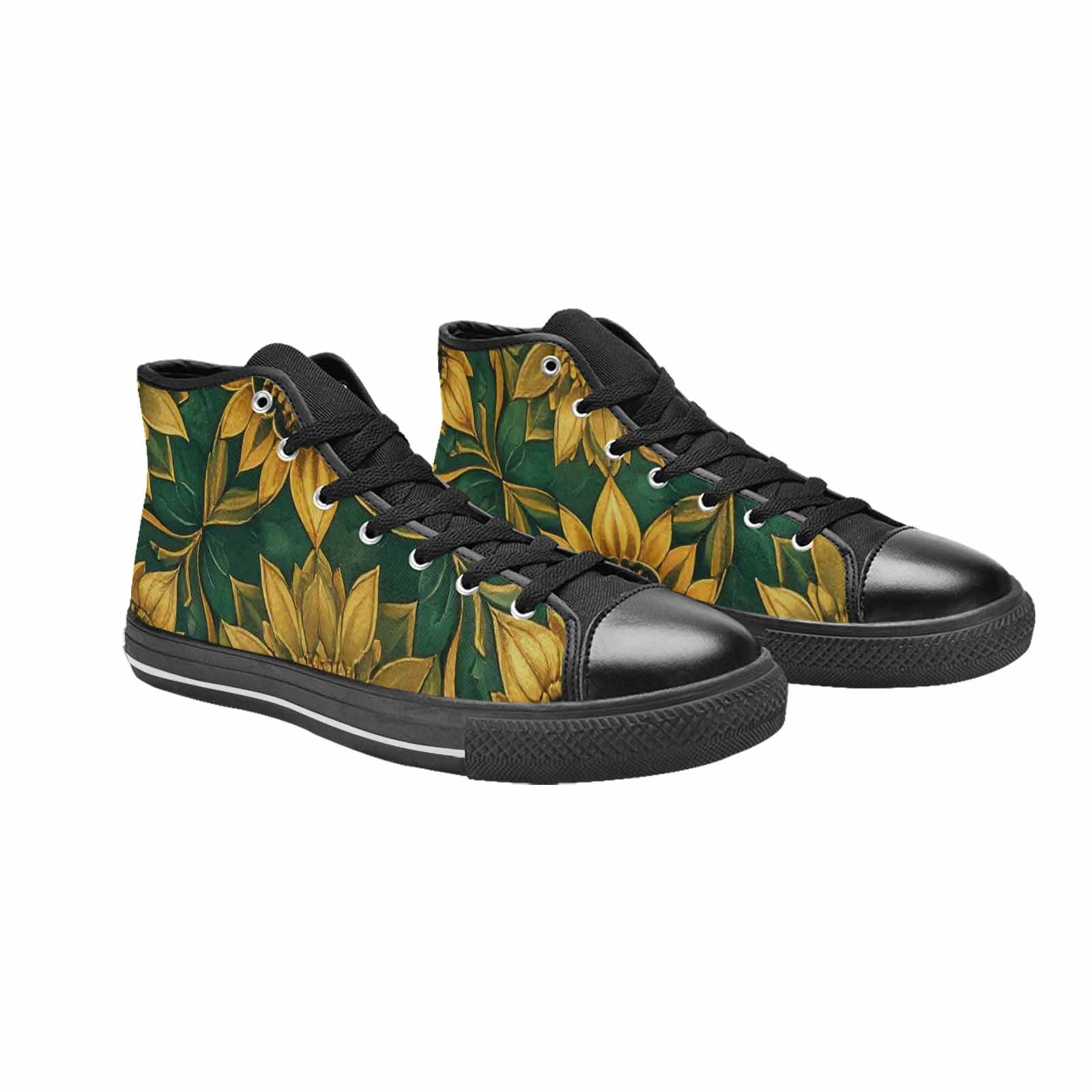 WOMEN'S Sunflower Mandala Kaleidoscope High Top Canvas Dreamcore Custom Sneakers
