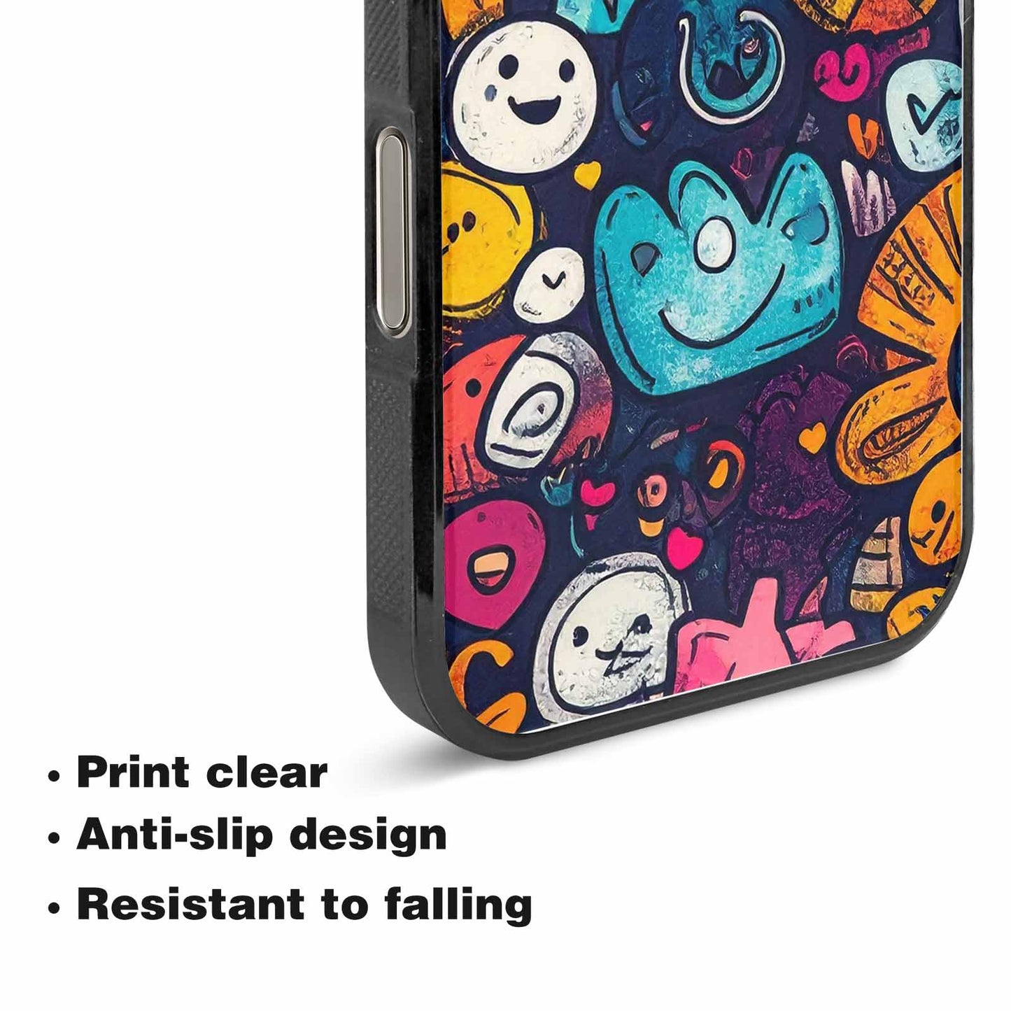 iPhone 15 Pro Max Case — Hand Drawn Icon Doodle Pattern Hundreds, Original Design Phone Case