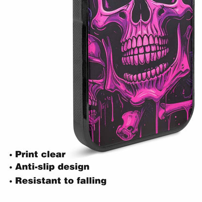 iPhone 15 Plus Case — Pink Purple Skeletons Neon Drip Melting, Custom Art Phone Cover