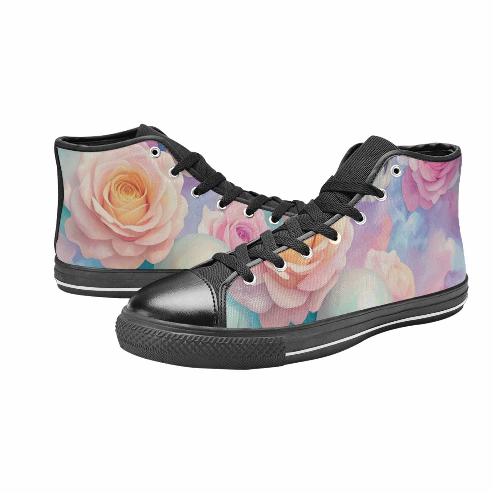 WOMEN'S Skulls Roses Candy Airbrush High Top Canvas Dreamcore Custom Shoes