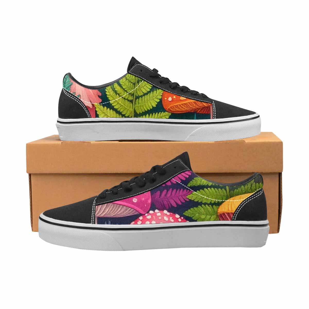 WOMEN'S Mushrooms  Botanical Mushrooms Lace-Up Canvas Dreamlike Shoes