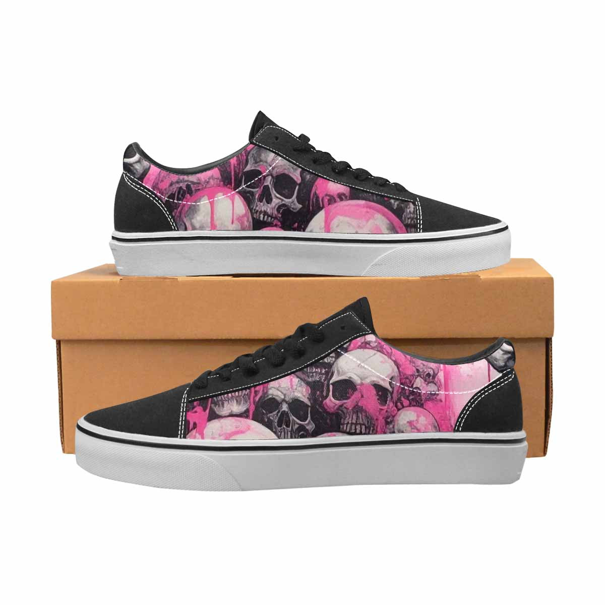 WOMEN'S Skulls (general) Lace-Up Canvas Grunge Shoes