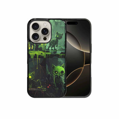 iPhone 16 Pro Case — Toxic Melting Skeleton Cats Small Toxic, Customized Protective Case