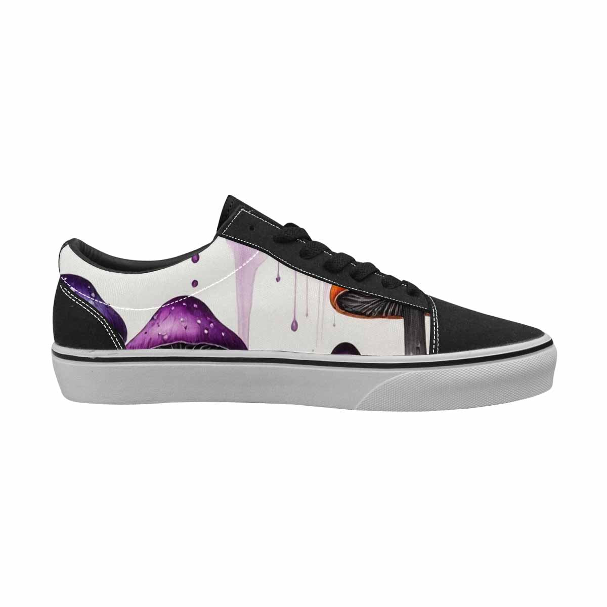 WOMEN'S Rainbow Drip Mushrooms Lace-Up Canvas Grunge Shoes