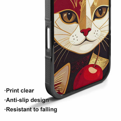 iPhone 17 Case — Retro Cherry Cat Retro Vintage, Custom Made Phone Cover