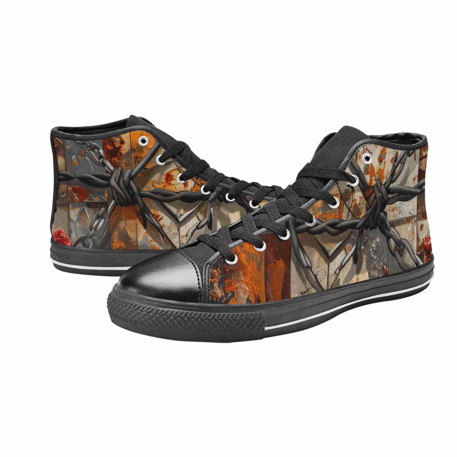 WOMEN'S Barbed Wire Chain High Top Canvas Dreamcore Sneakers