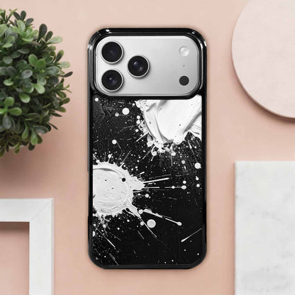 iPhone 17 Pro Max Case — White Ink Splatter Texture Watercolor Abstract, Customized Protective Case