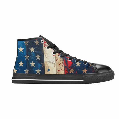 MEN'S American Flag Stars High Top Canvas Surreal Sneakers