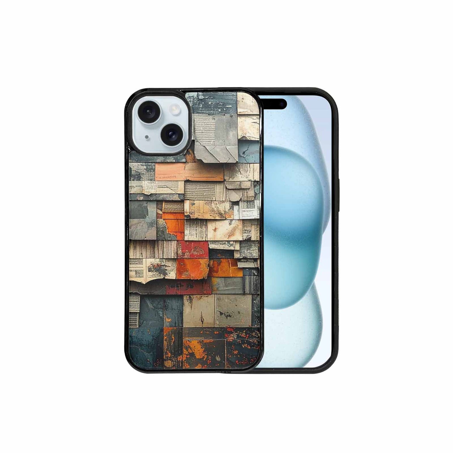 iPhone 15 Plus Case — Distressed Grunge Texture Pattern Hundreds Of, Custom Art Phone Cover
