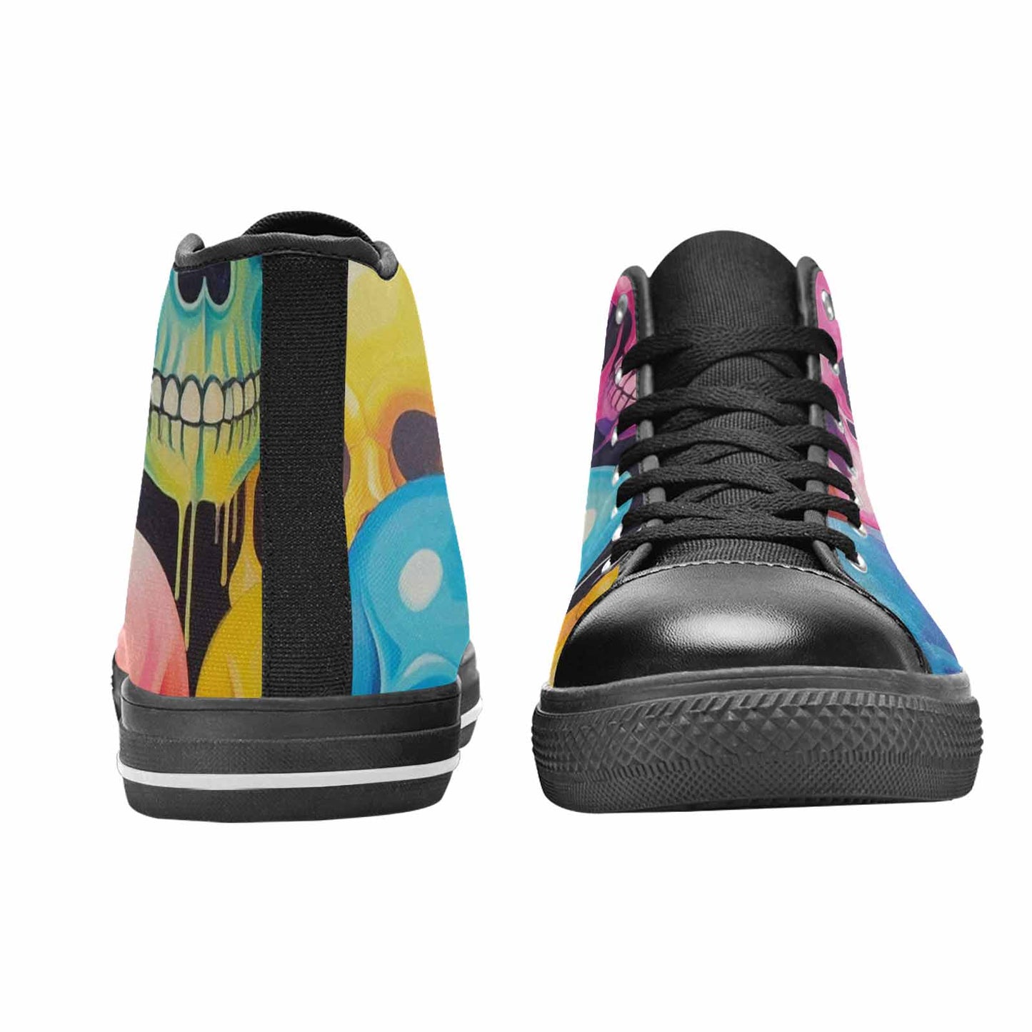 MEN'S Dripping Candy Skulls High Top Canvas Vivid Sneakers