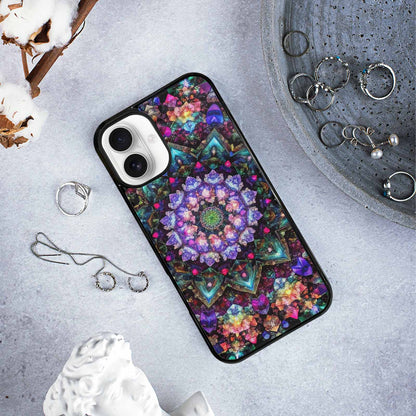 iPhone 16 Plus Case — Crystal Mandala Art Seamless Pattern Vibrant, Original Design Phone Case