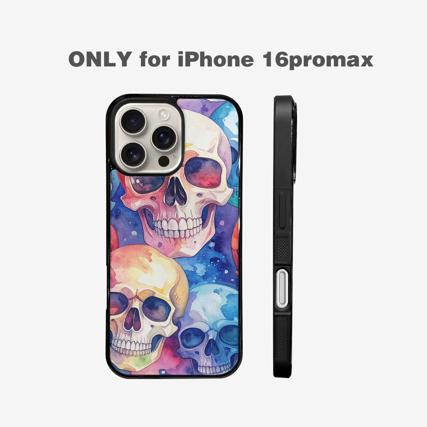 iPhone 16 Pro Max Case — Kulls Watercolor Skulls Small Skull Pattern, Original Design Phone Case