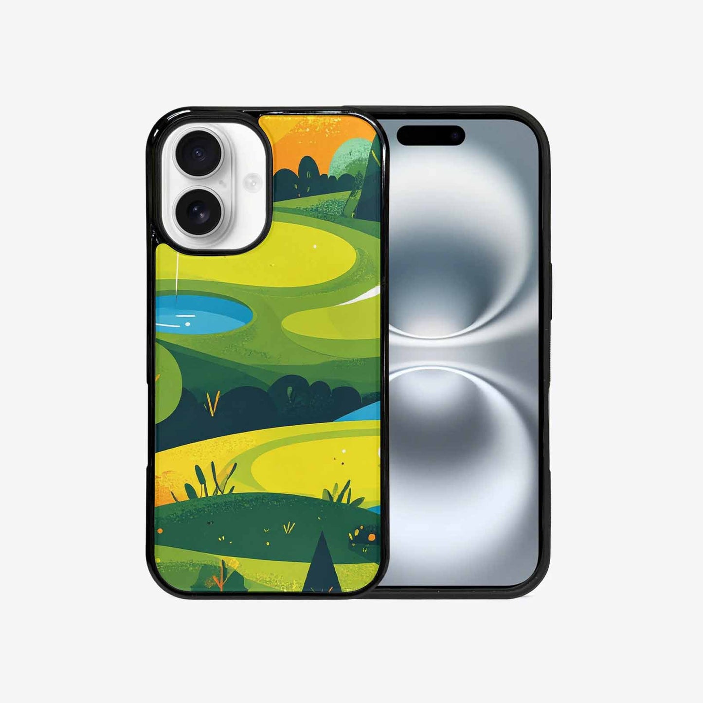 iPhone 16 Case — Golf Cartoon Art Pattern, Custom Phone Case