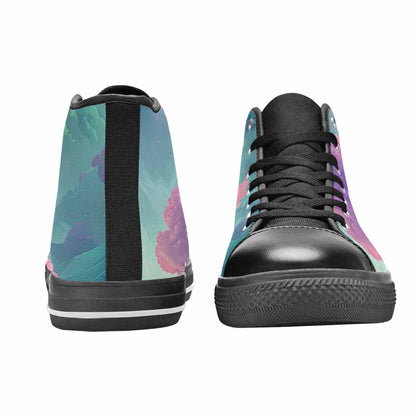 WOMEN'S Surrealist Dreamscape High Top Canvas Grunge Shoes