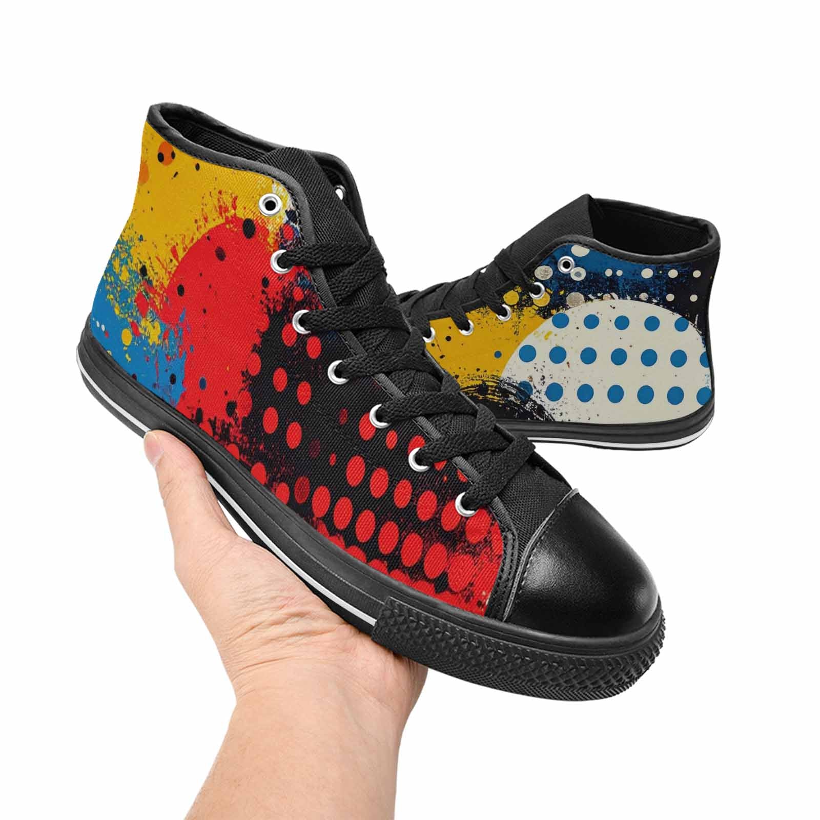WOMEN'S Comic Book Halftone High Top Canvas Vivid Shoes