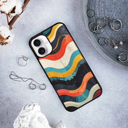 iPhone 16 Plus Case — Retro Wave Scallop Stripe Small Wavy, Custom Art Phone Cover
