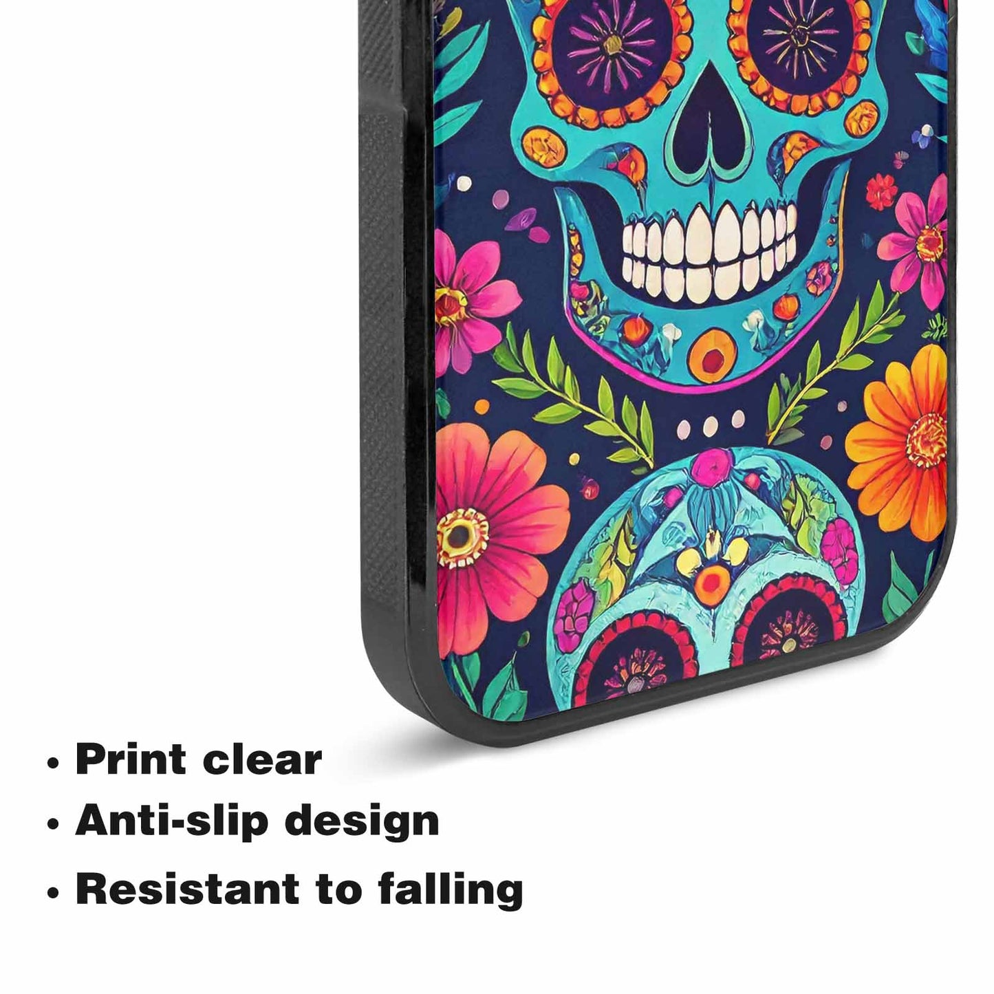 iPhone 15 Plus Case — Rainbow Sugar Skull Weave 3 Personalized, Unique Phone Case Design