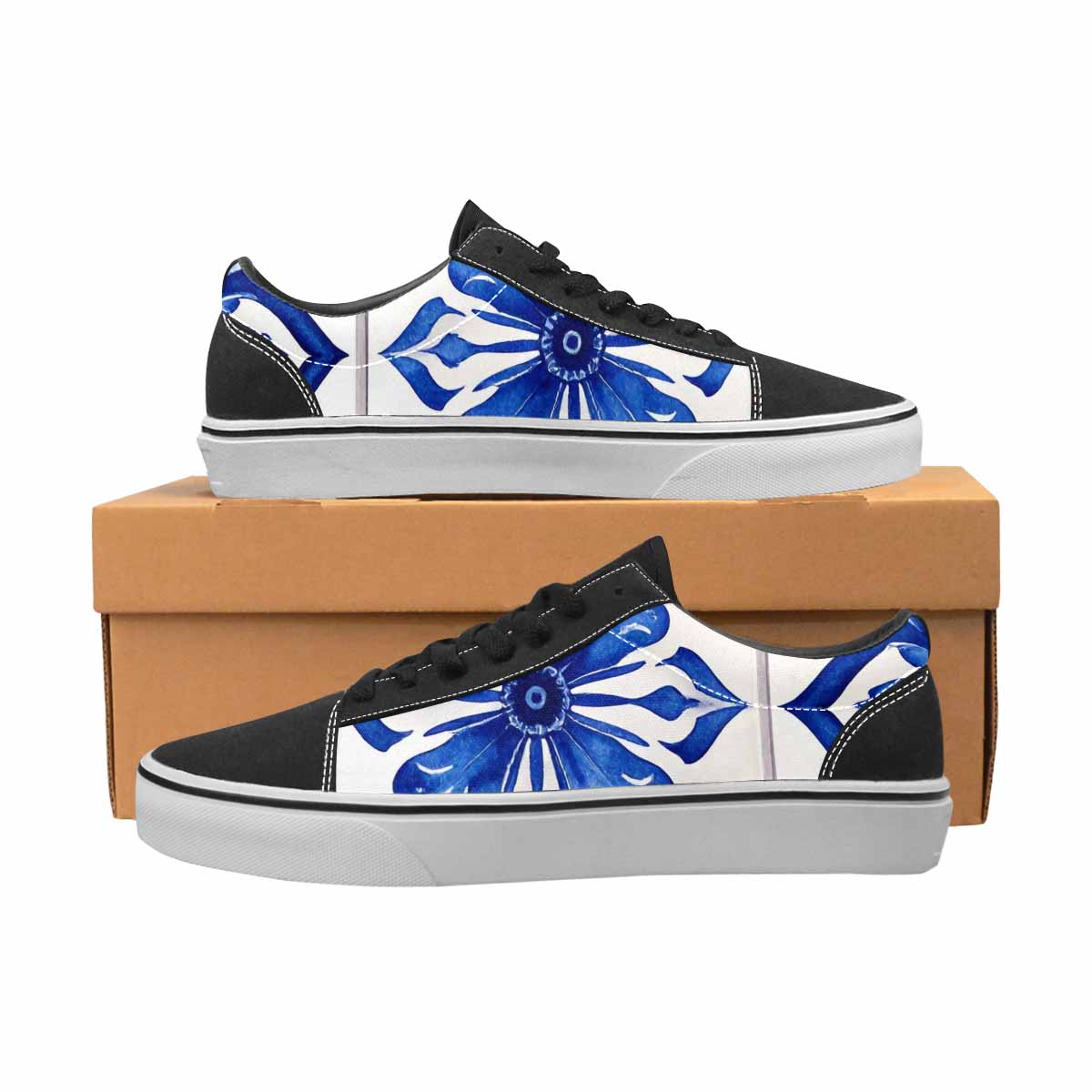 WOMEN'S Talavera Tile Floral Canvas Lace-Up Dark Academia Shoes