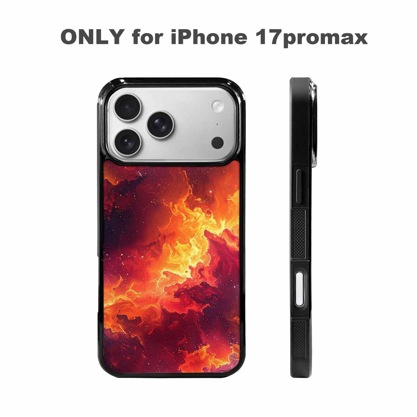 iPhone 17 Pro Max Case — Galaxy Art Red Orange Galaxy Space, Custom Designed Case Cover