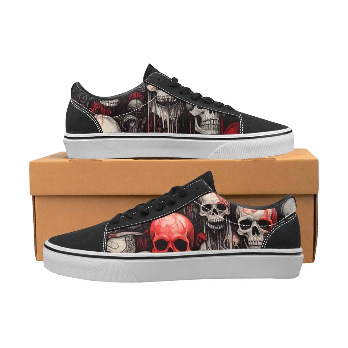 WOMEN'S Skulls (general) Lace-Up Canvas Dreamcore Custom Shoes