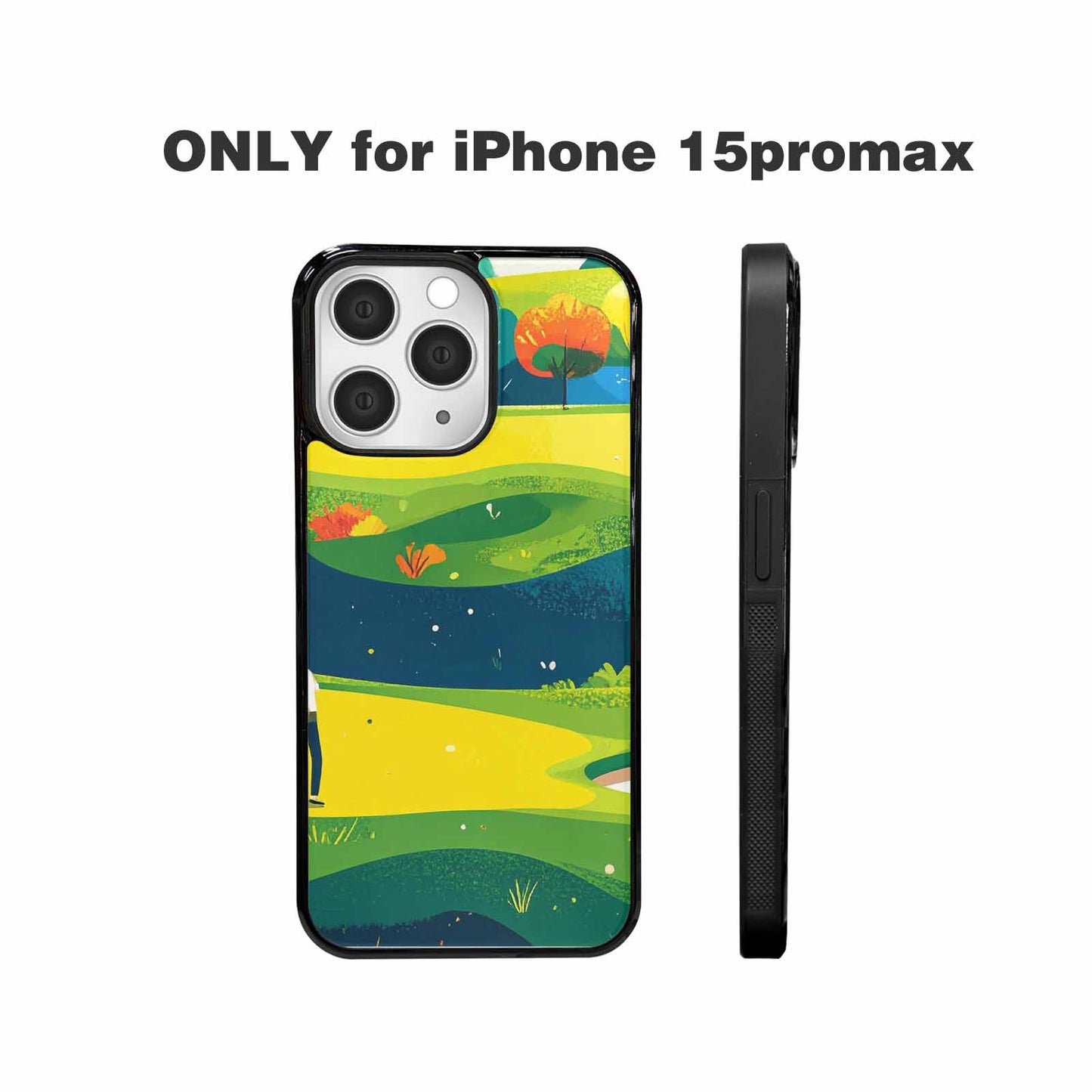 iPhone 15 Pro Max Case — Golf Cartoon Art Pattern, Custom Print Case Cover