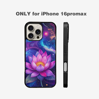 iPhone 16 Pro Max Case — Lotus Galaxy Art Seamless Pattern Vibrant, Customized Protective Case