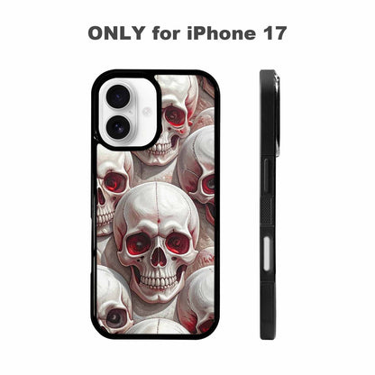 iPhone 17 Case — Glossy Blood Moon Gothic Skulls, Custom Print Case Cover