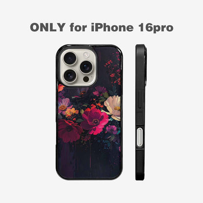 iPhone 16 Pro Case — Shadowy Glitch Floral Pattern Hundreds Of, Custom Phone Case