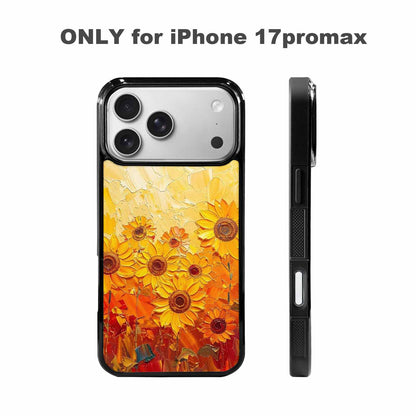 iPhone 17 Pro Max Case — Impressionist Sunflower Brushstroke Pattern Floral, Original Design Phone Case