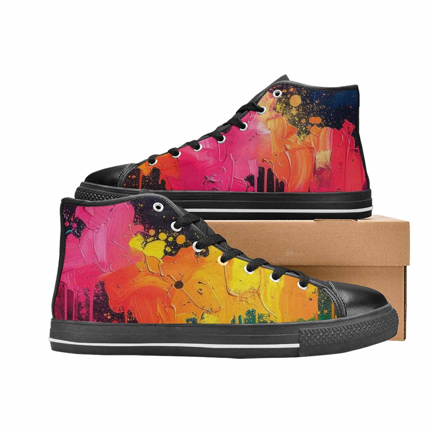 MEN'S Paint Splatter High Top Canvas Aesthetic Shoes
