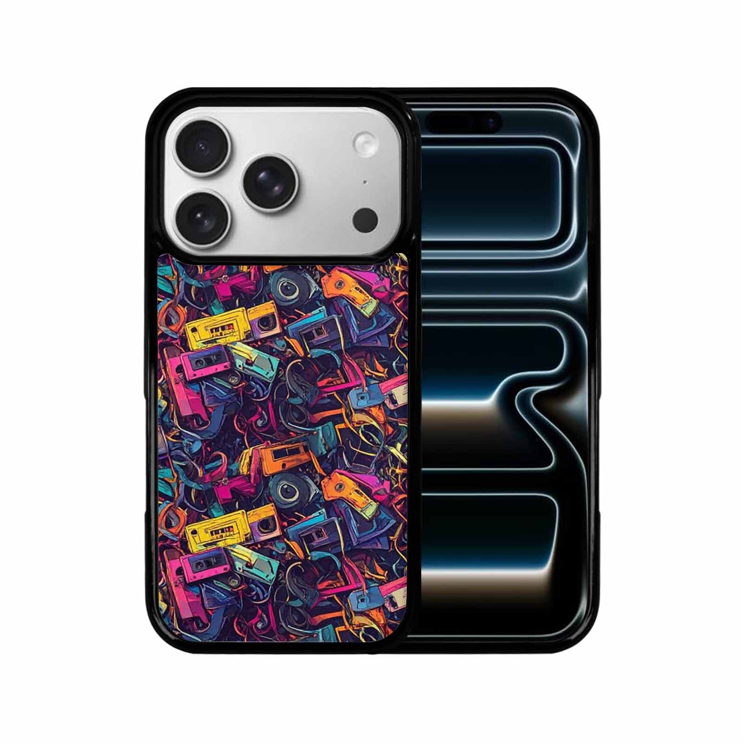 iPhone 17 Pro Case — Retro Cassette Tape Pattern Hundreds Retro, Custom Phone Case