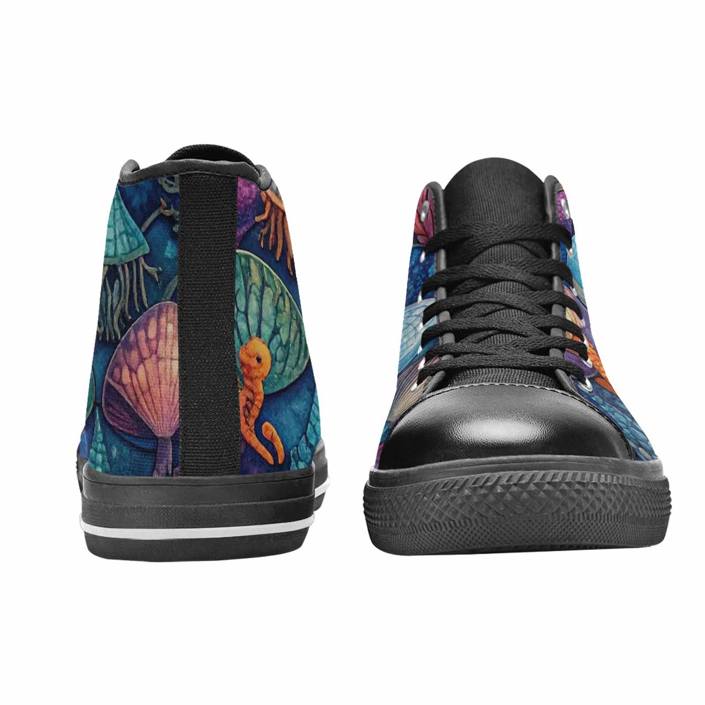 MEN'S Fish Scale Coral High Top Canvas Aesthetic Sneakers