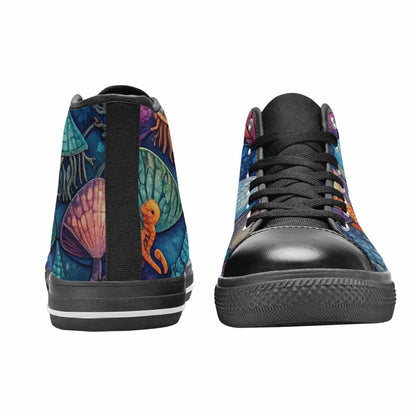 MEN'S Fish Scale Coral High Top Canvas Aesthetic Sneakers