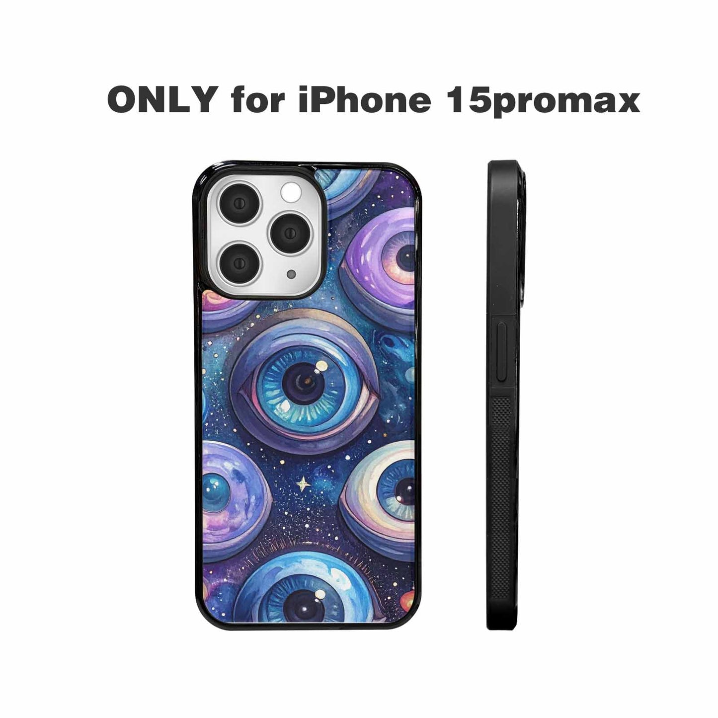 iPhone 15 Pro Max Case — Cartoon Eyeballs Galaxy Personalized Phone Cover, Custom Art Phone Cover