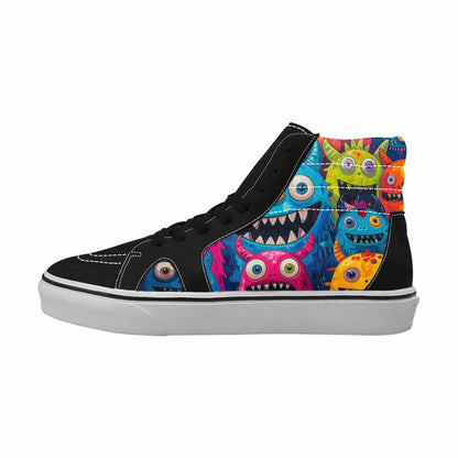 MEN'S Goofy Cartoon Monster High Top Canvas Vibrant Chaos Shoes