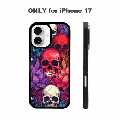 iPhone 17 Case — Lotus Many Hundreds Of Gothic Skulls, Custom Printed Phone Case