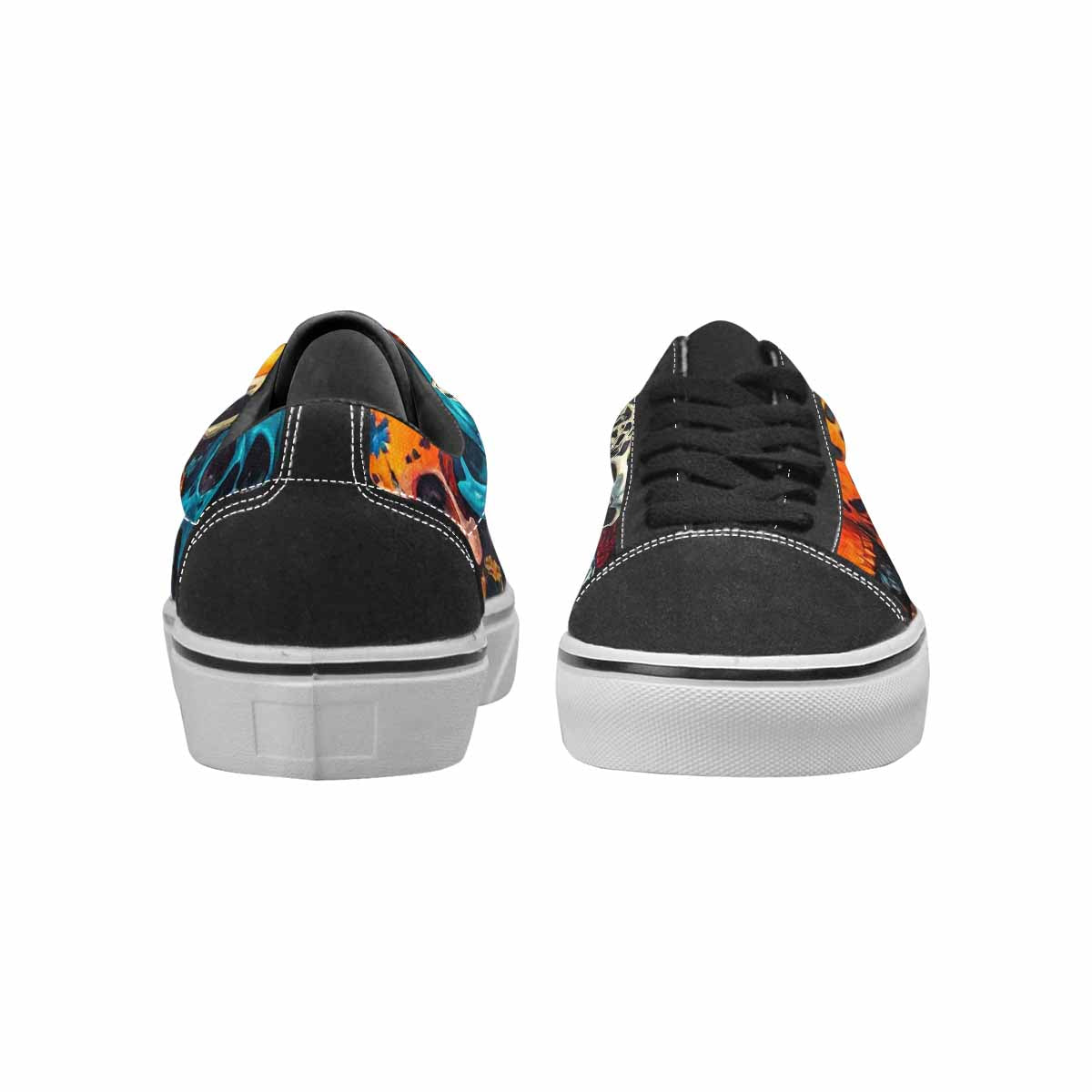 WOMEN'S Skulls Lace-Up Canvas Dark Academia Custom Sneakers