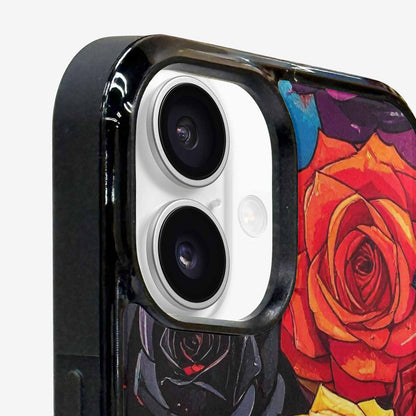 iPhone 16 Case — Gothic Rose Gothic Roses Pattern Hundreds, Customized Protective Case