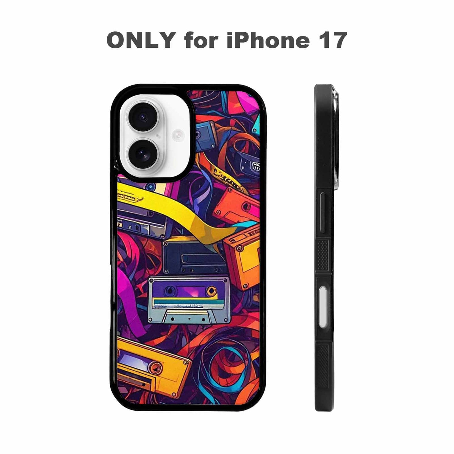 iPhone 17 Case — Retro Cassette Tape Pattern Retro Vintage, Original Design Phone Case