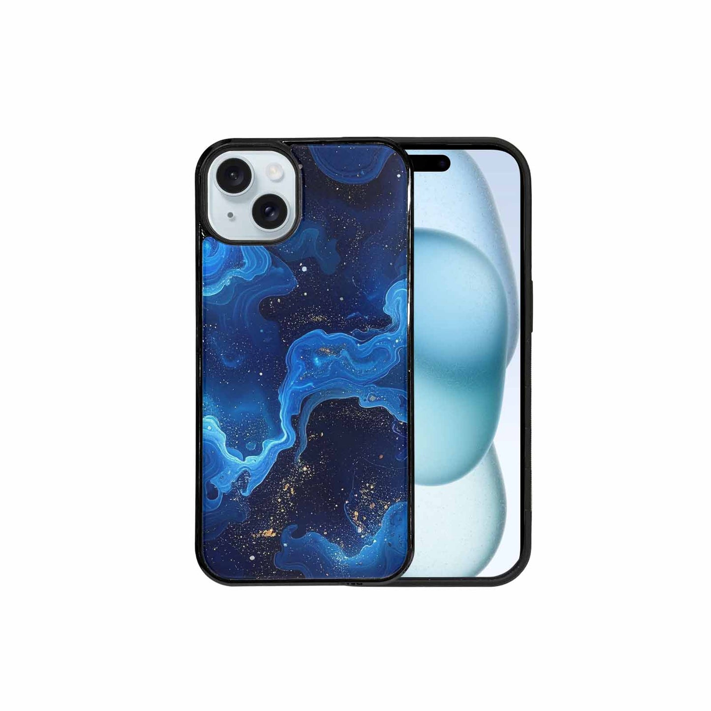 iPhone 15 Plus Case — Galaxy Art Blue Starfield Small Galaxy, Customized Protective Case