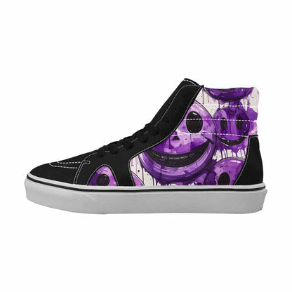 MEN'S Melting Moon Smiley High Top Canvas Kaleidoscope Sneakers