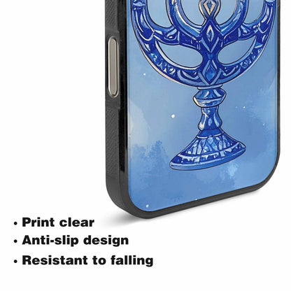 iPhone 16 Pro Case — Hanukkah Menorah Pattern Seamless Repeat Jewish, Unique Phone Case Design