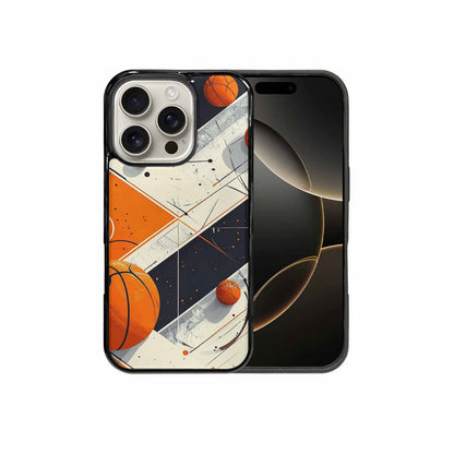 iPhone 16 Pro Case — Basketball Pattern Court Lines And Balls, Custom Printed Phone Case
