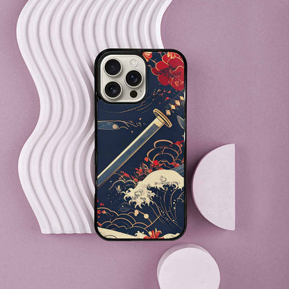 iPhone 16 Pro Max Case — Samurai Art Repeat Pattern, Custom Made Phone Cover