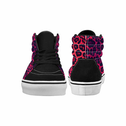 MEN'S Leopard Print Dark High Top Canvas Aesthetic Custom Shoes