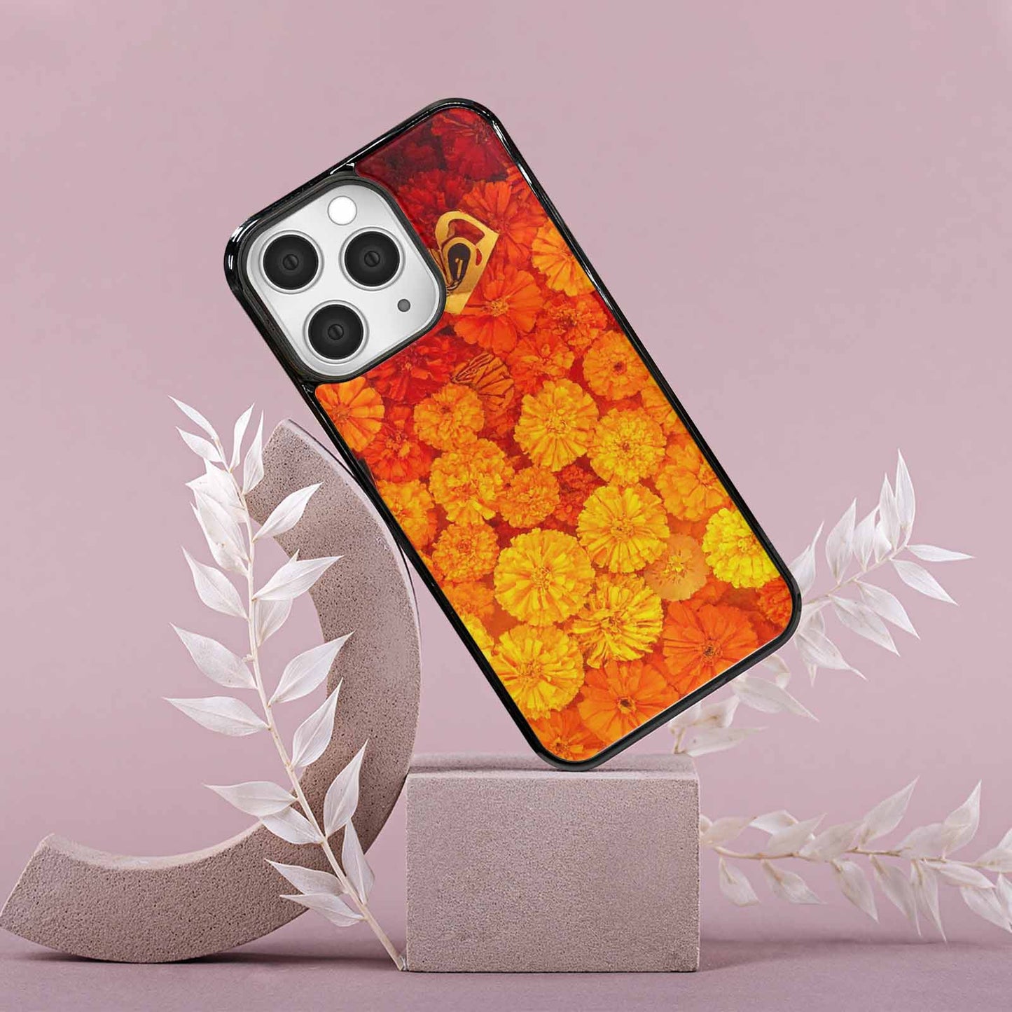 iPhone 15 Pro Max Case — Marigold Day Of The Dead Marigold, Custom Print Case Cover